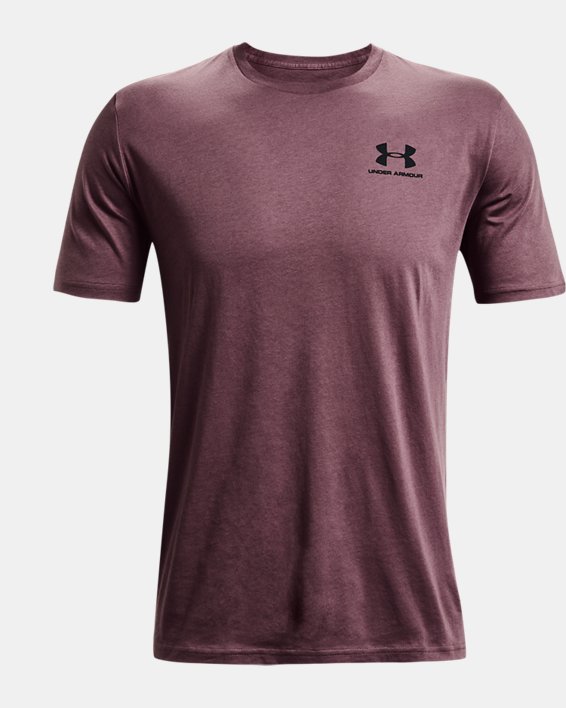 Men's UA Sportstyle Left Chest Short Sleeve Shirt, Purple, pdpMainDesktop image number 4